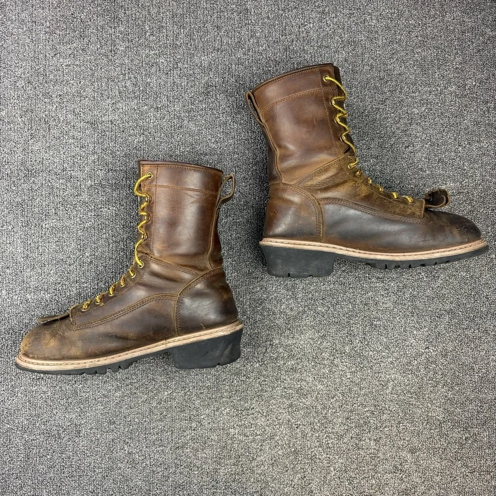 Field & Forest 1036 Brown Leather Waterproof Logger Boots Kiltie Mens Sz 10.5 D